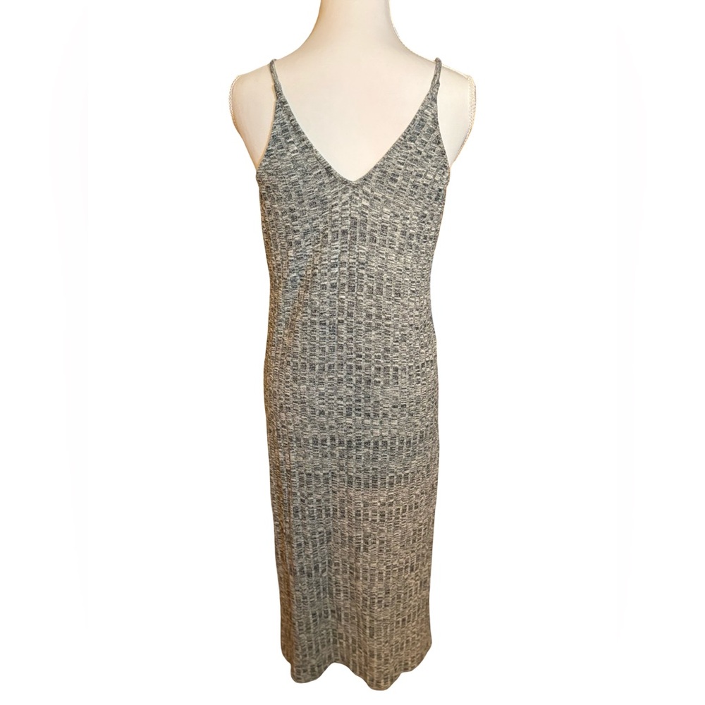 Umgee Green Heathered Ribbed Knit Maxi Spaghetti Strap Summer Dress - Picture 4 of 9